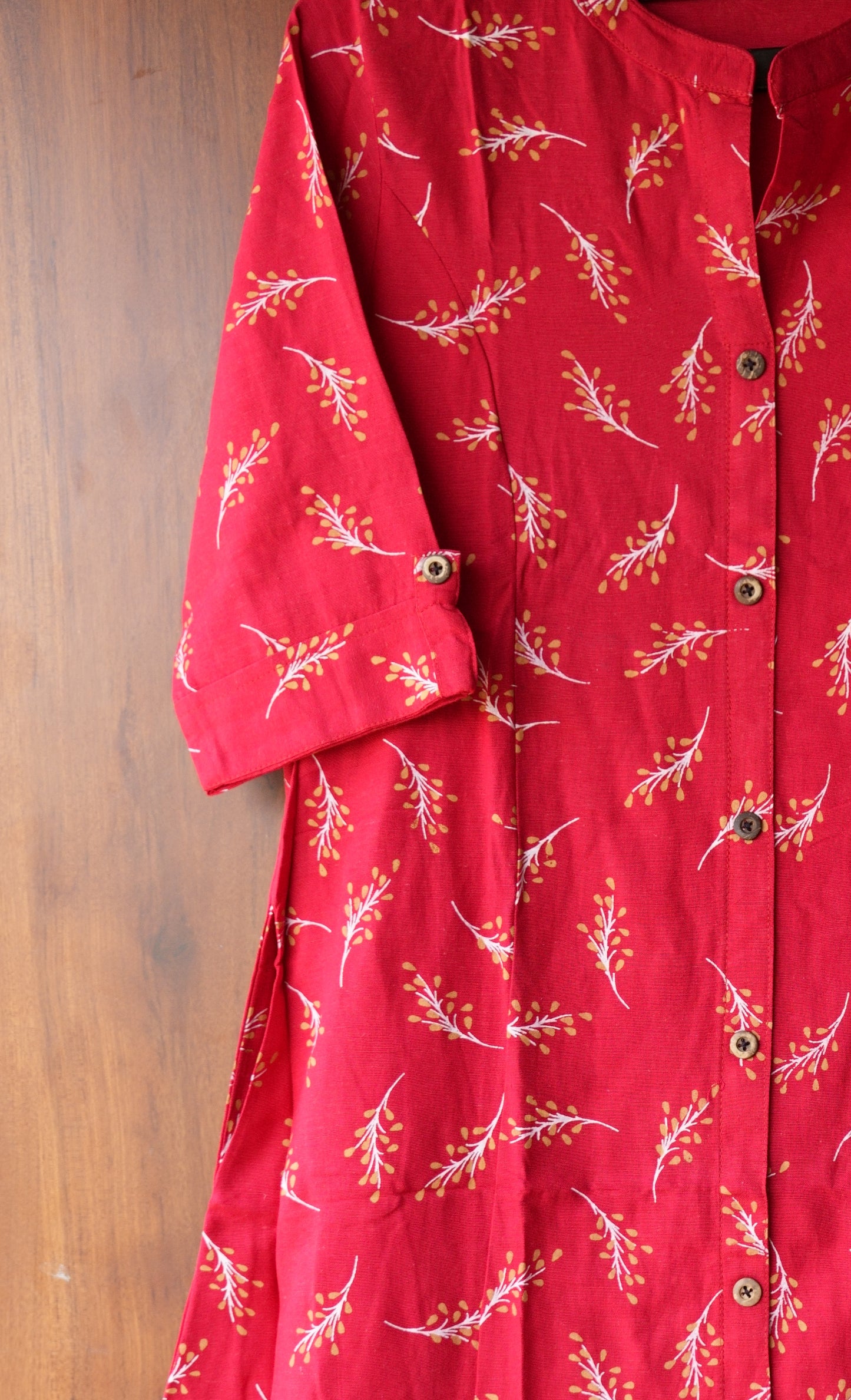 Abstract Floral Side Pocket Kurti