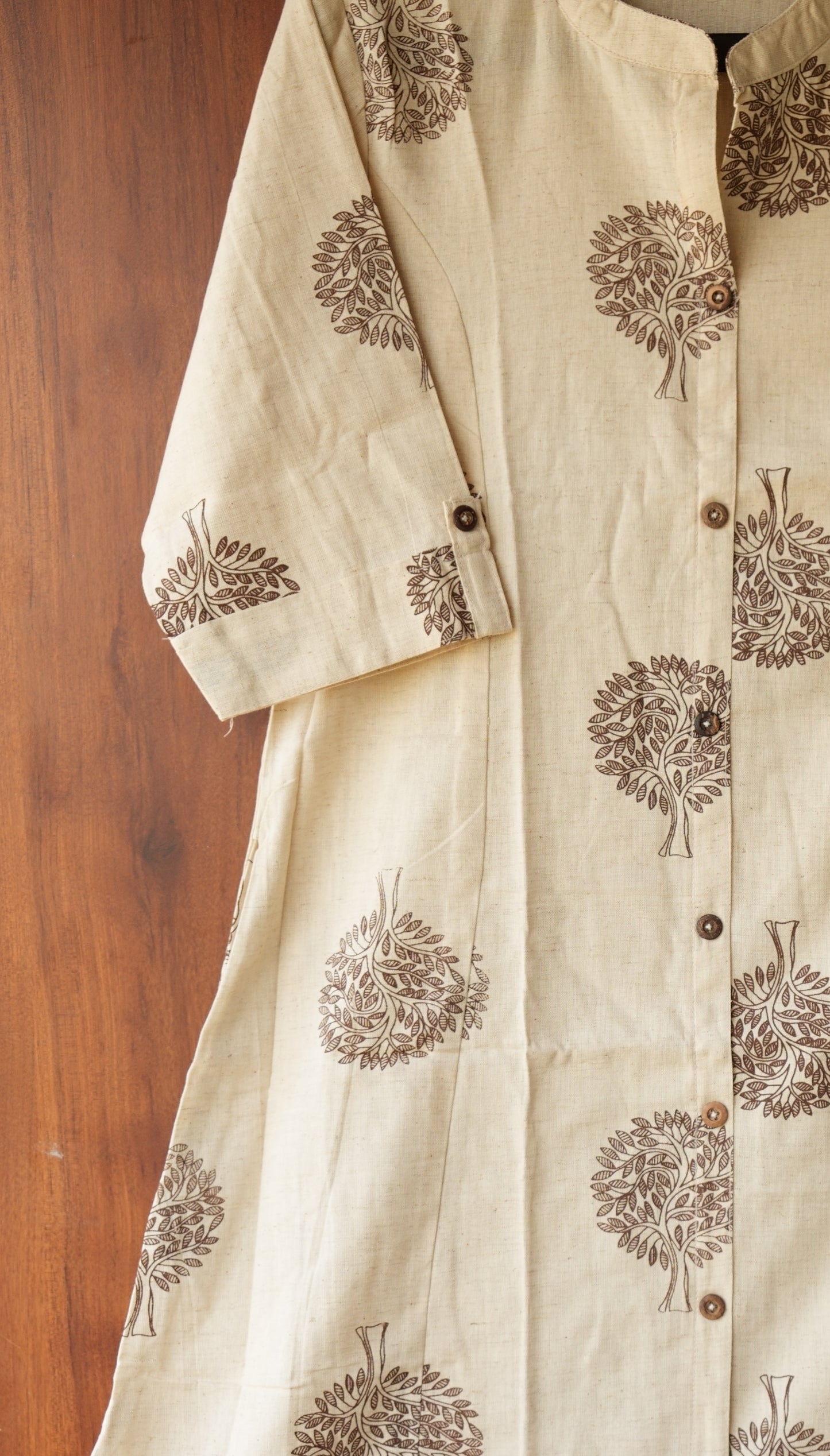 Floral Motif Side Pocket Kurti